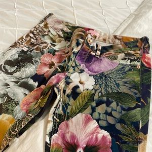 Ted Baker floral straight leg jeans